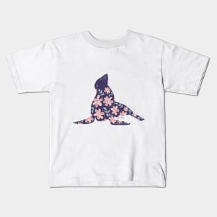 Floral Seal - muted cool colors Kids T-Shirt